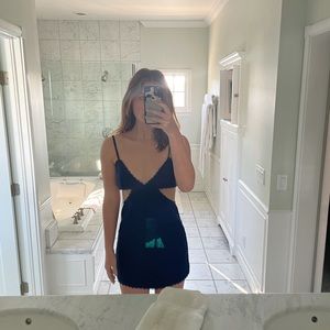 Lioness Awakening pinstriped mini dress